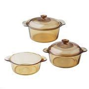 Buy VISIONS 5-Piece Ceramic Dutch Oven Cookware Set - Round, Brown, 3 ...