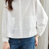 Pure cotton loose commuting shirt – liwisi
