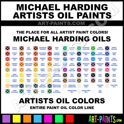 Michael Harding Artists Oil Paint Colors - Michael Harding Artists ...