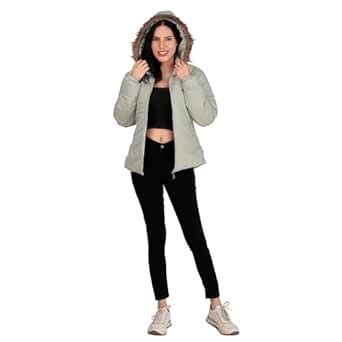 Brazo Women's Cozy Puffer Stylish Jacket With Buttoned Pockets And ...