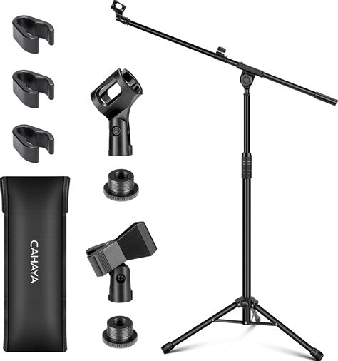 Amazon.com: CAHAYA Dual-use Tripod Microphone Stand Boom Arm Floor Mic ...