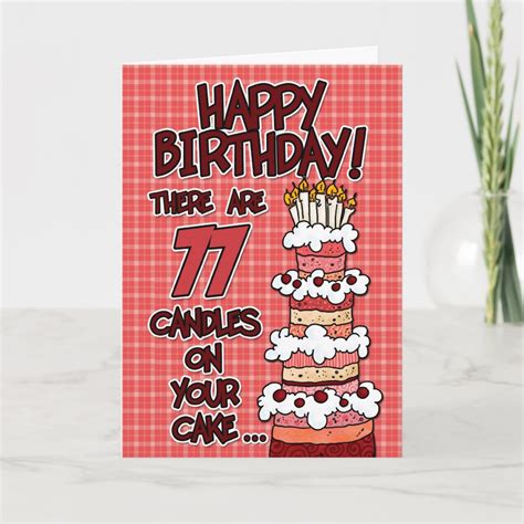 Happy Birthday - 77 Years Old Card | Zazzle