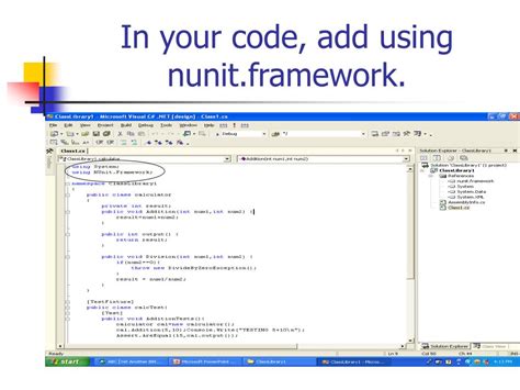 Framework NUnit Con C 的图像结果