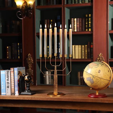 AimtoHome 7 Branch Israel Hanukkah Menorah, Jerusalem Temple Jewish ...