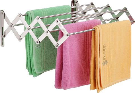 POPLEY Stainless Steel Foldable Wall Mounted Clothes Hanger Clothes ...