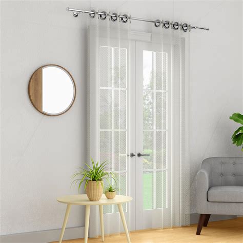 Buy PORTICO Reflections White Printed Semi-Sheer Door Curtain ...