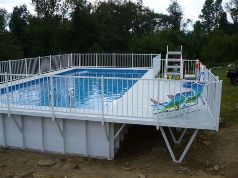 Kayak pool with deck Above Ground Pool Liners, Above Ground Pool Decks ...