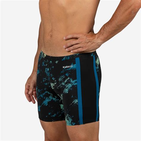 Men’s Long Swimming Trunks - Yoko - Black / Yellow / Blue - Decathlon