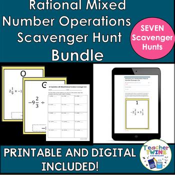 Add, Subtract, Multiply, and Divide Mixed Rational Numbers Bundle