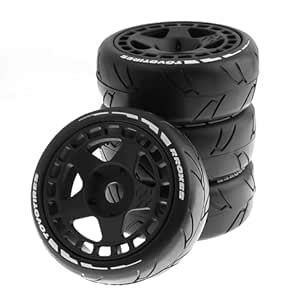 Buy Chanmoo 1/8 RC Rally Racing Tires and Hard Plastic Drift Wheels ...