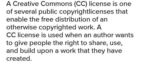 Creative commons attribution license meaning - Brainly.in