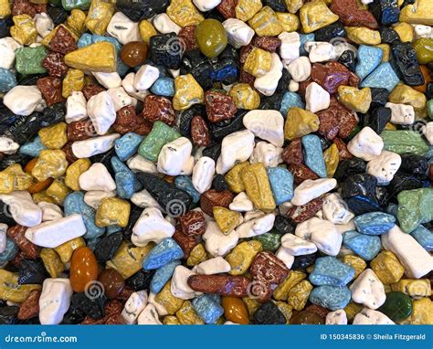 Background of Chocolate Rocks with Colorful Candy Coating Stock Photo ...