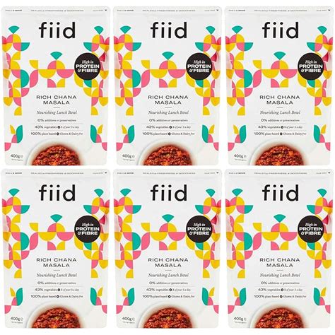 Buy Fiid Vegan Ready Meals - 6 x 400g Pouches - Rich Indian Chana ...