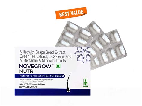 Novegrow Nutri Hair Fall Control Nutraceutical Tablet, – Dermatics.in