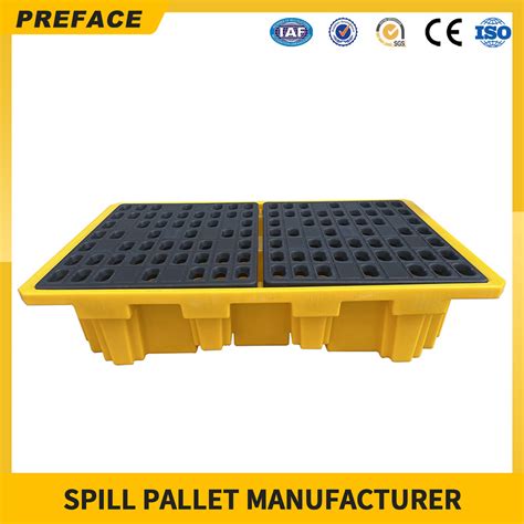 Plastic IBC 2/4 Drum Spill Pallet Poly Spill Deck Ramp Tray Secondary ...
