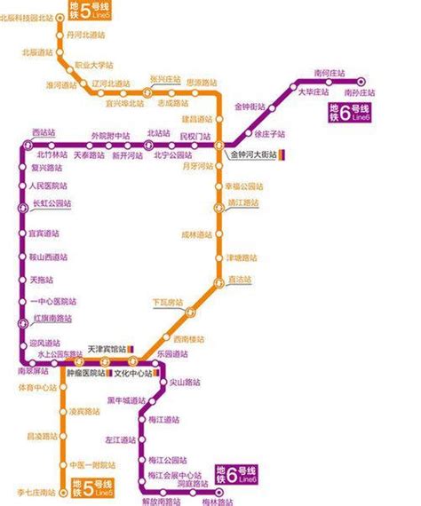 天津地铁5号线延长线路图 最新版- 天津本地宝