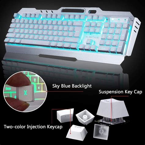 Buy Wireless Keyboard and Mouse,Blue LED Backlit Rechargeable Keyboard ...