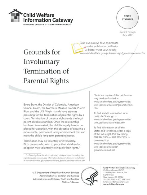 Fillable Online Grounds for Involuntary Termination of Parental Rights ...