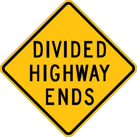 Divided Highway Ends – Sign Wise