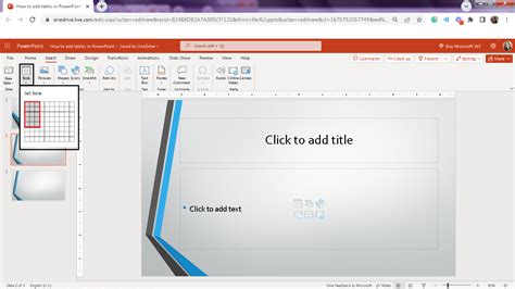 Image result for How to Add Table in PowerPoint