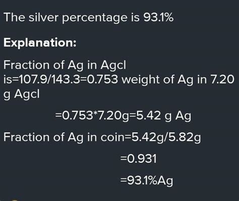 5.82 gram of silver coin would dissolve in strong nitric acid and ...