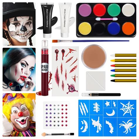 2022 Upgraded Halloween Makeup Kit, White Black | Ubuy India