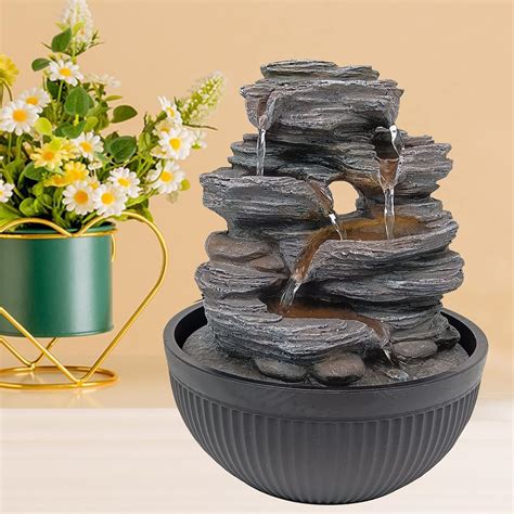 Amazon.com: Indoor Waterfall Fountains,Tabletop Water Fountain Indoor ...