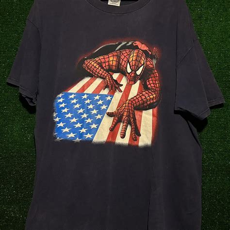 Vintage 2001 marvel Spider Man Shirt 🕷️🕸️... - Depop