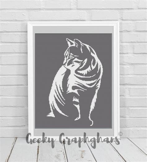 Cat Reverse Silhouette Crochet Graphghan Pattern – Geeky Graphghans