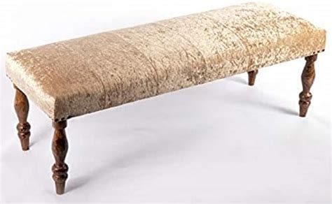 Ikiriya 2 Seater Comfy Velvet Upholstery Wooden Bench - 18 x 49 x 18 ...