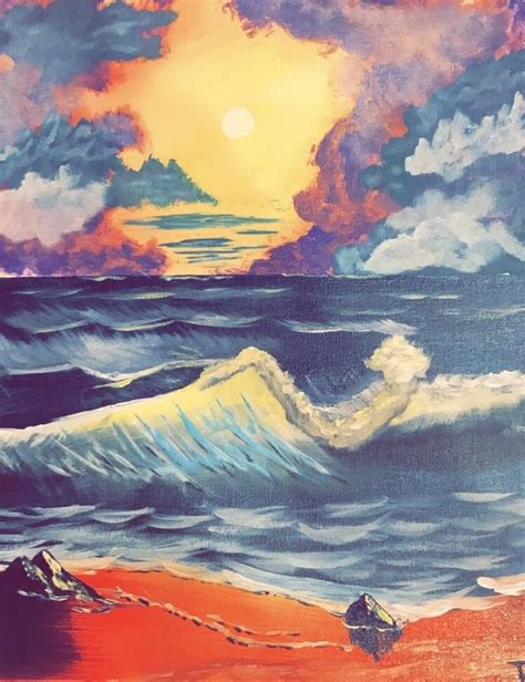 Image result for Bob Ross Paintings Sunset Tutorial