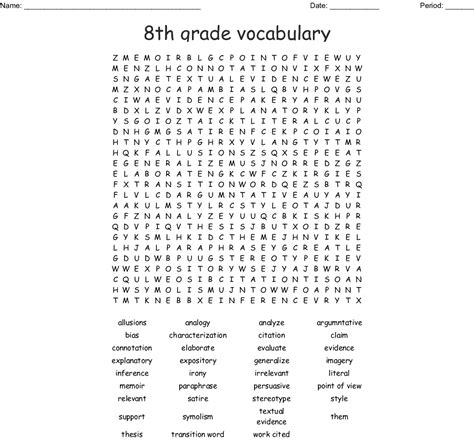 8Th Grade Vocabulary Word Search Word — db-excel.com