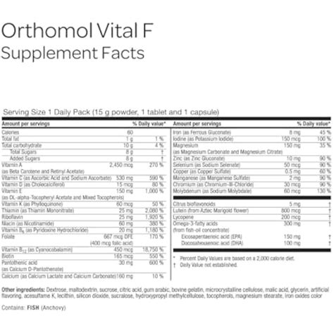 Orthomol Vital F Powder & Tablet Packet, Women's India | Ubuy