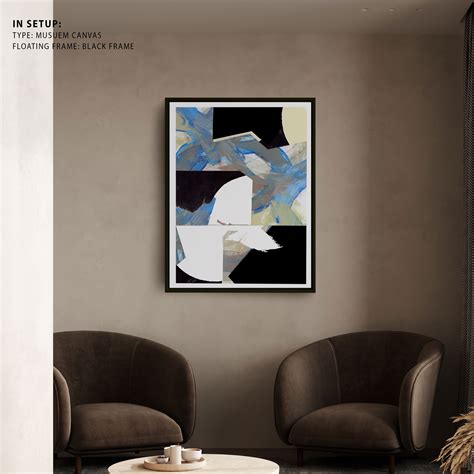 Buy Blue Neutral Beige Black 3, Abstract Painting Wall Art Online at ...