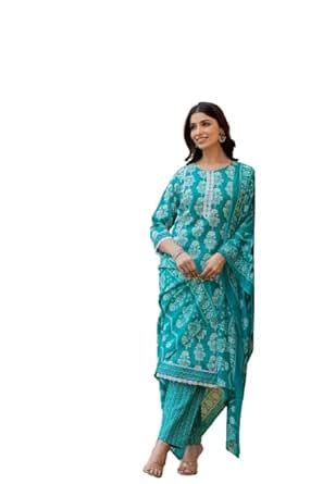 Buy Varanga Women's Crepe Solid Regular Kurta Bottom Set at Amazon.in