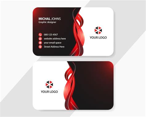 Red and black abstract business card design. modern and creative ...