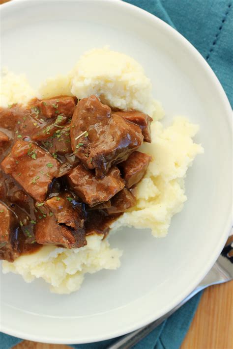 Slow Cooker Beef Tips and Gravy - One Sweet Appetite