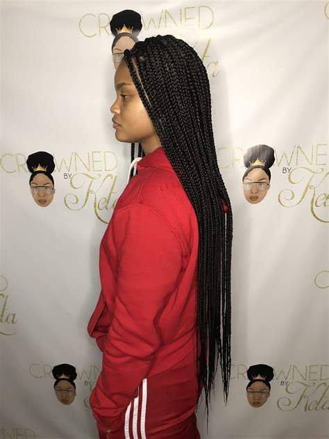 Waist Length Box Braids | Waist length hair, Cornrow hairstyles, Hair ...