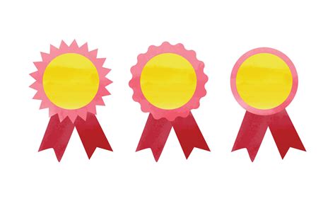 Set of award ribbon clipart. Simple award ribbon watercolor style ...