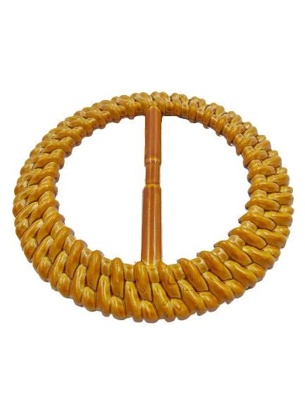 Round Imitation Raffia Weaving texture Adjustable Buckle – Ani Accessories