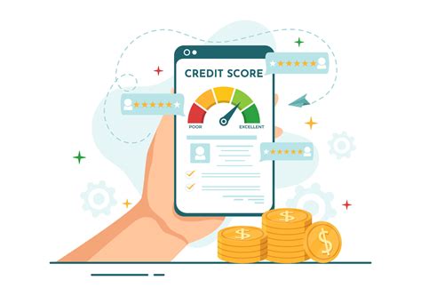 Credit Score Vector Illustration with Loan Arrow Gauge Speedometer ...