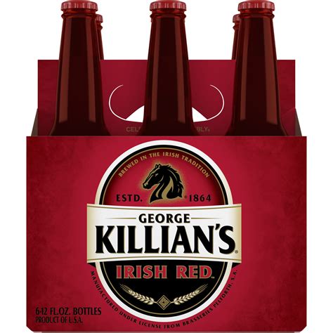 George Killian's Irish Red Craft Beer, 6 Pack, 12 fl oz Glass Bottles ...
