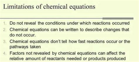 Limitations of chemical equation ? | EduRev Class 10 Question