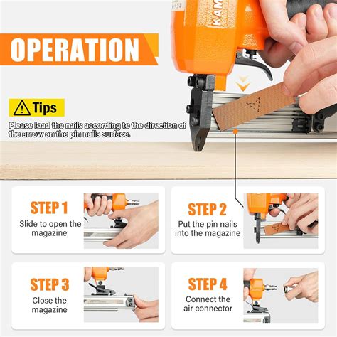 KAMSIN P625 23 Gauge Pneumatic Pin Nailer Kit Headless India | Ubuy