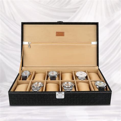 LEDO Men's and Women's Watch Box Holder Organizer Case In 12 Slots of ...