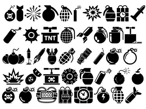 Premium Vector | Various types of bombs and tnt