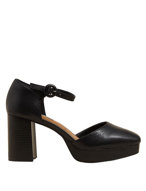 Buy Leather Platform Square Toe Heels at Marks & Spencer