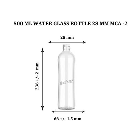 500 ml Water Glass Bottle 28 mm MCA -2 - Ajanta Bottle Pvt Ltd