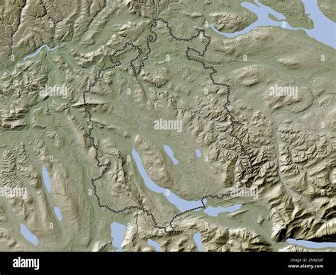 Zurich, canton of Switzerland. Elevation map colored in wiki style with lakes and rivers Stock ...
