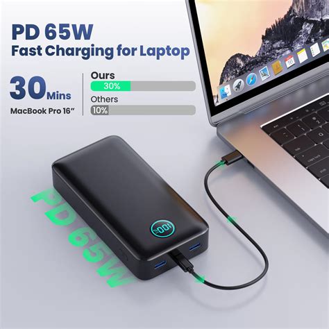 Snapklik.com : Power Bank 25800mAh, 65W USB C Laptop Portable Charger ...